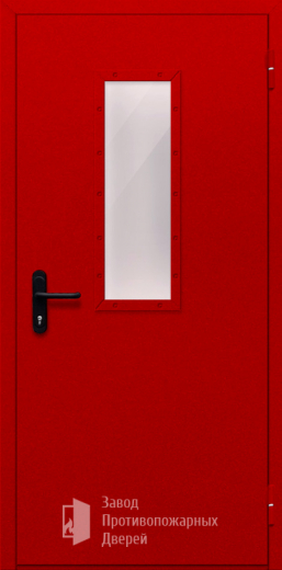 Фото двери «Однопольная со стеклом (красная)» в Электроуглям