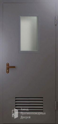 Фото двери «Техническая дверь №5 со стеклом и решеткой» в Электроуглям