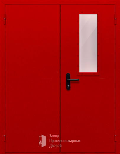 Фото двери «Двупольная со стеклом (красная)» в Электроуглям