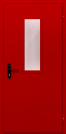 Фото двери «Однопольная со стеклом (красная)» в Электроуглям