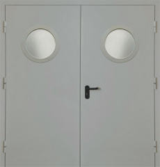 Фото двери «Двупольная с круглым стеклом EI-30» в Электроуглям