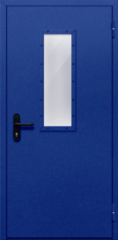 Фото двери «Однопольная со стеклом (синяя)» в Электроуглям