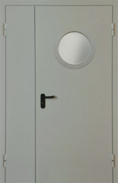 Фото двери «Полуторная с круглым стеклом EI-30» в Электроуглям